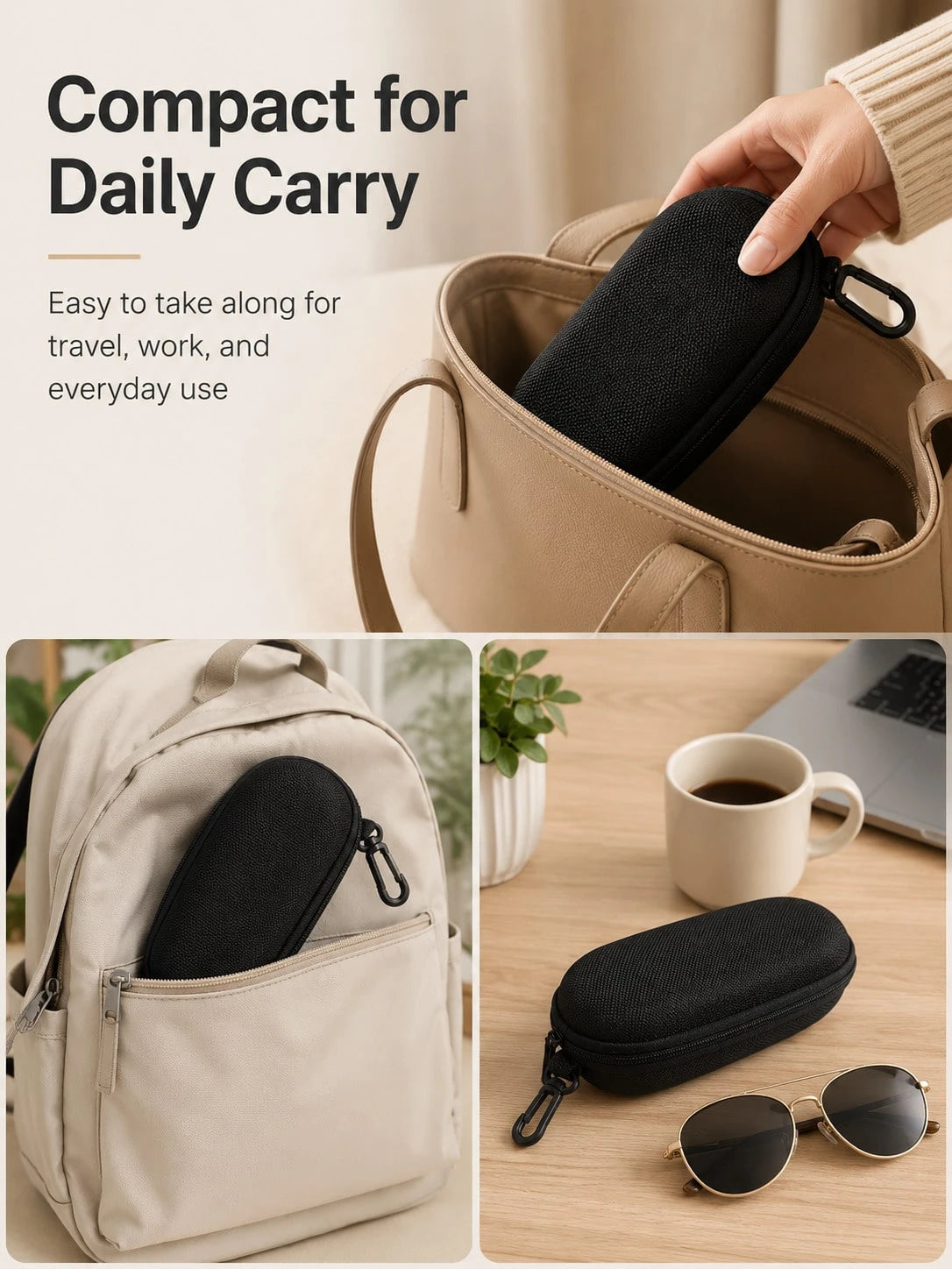 Hard Shell Eyeglass Case With Zipper