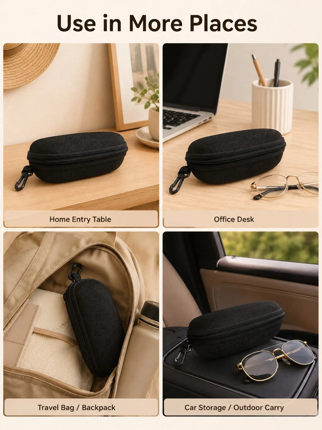 Hard Shell Eyeglass Case With Zipper