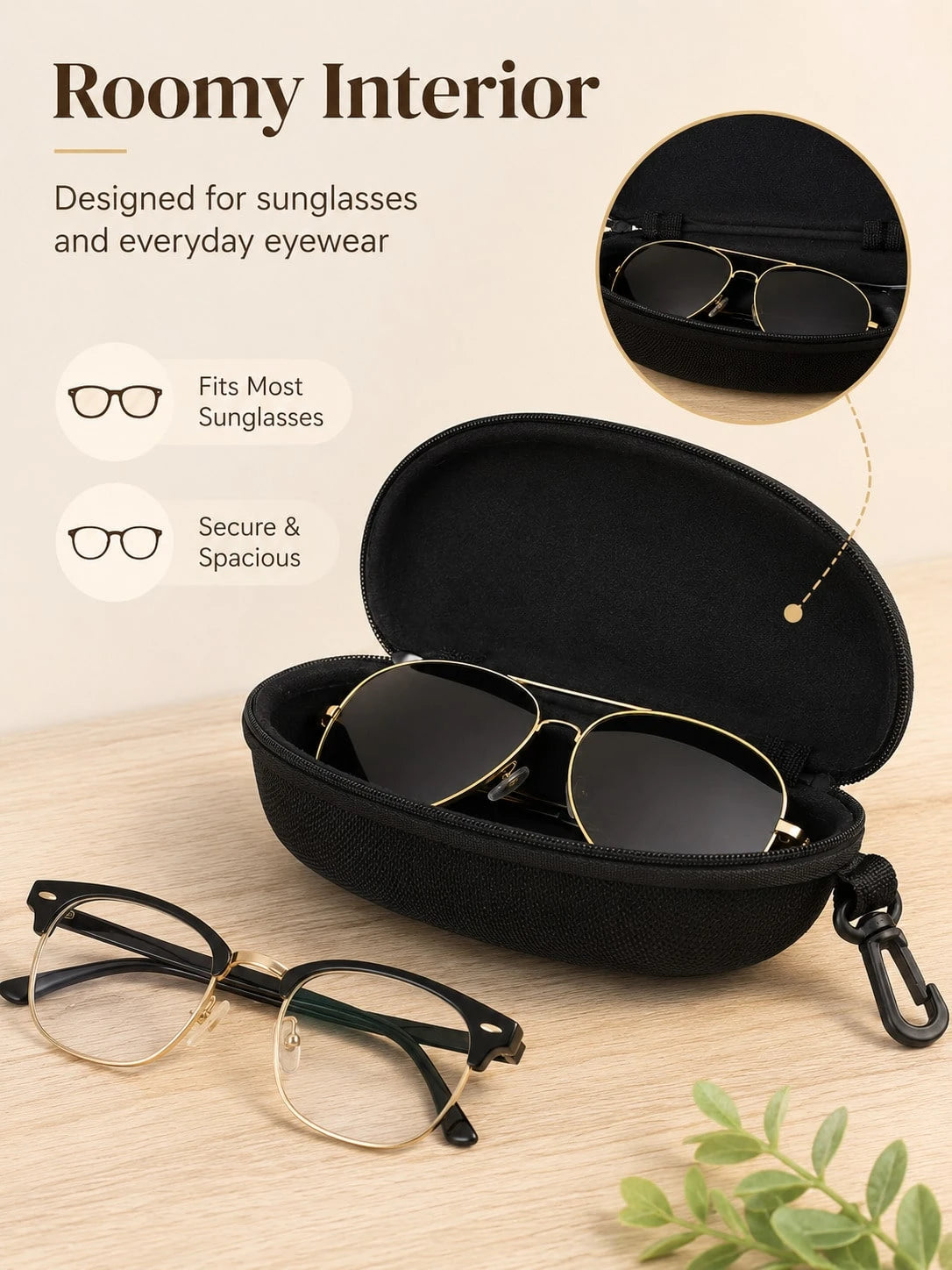 Hard Shell Eyeglass Case With Zipper