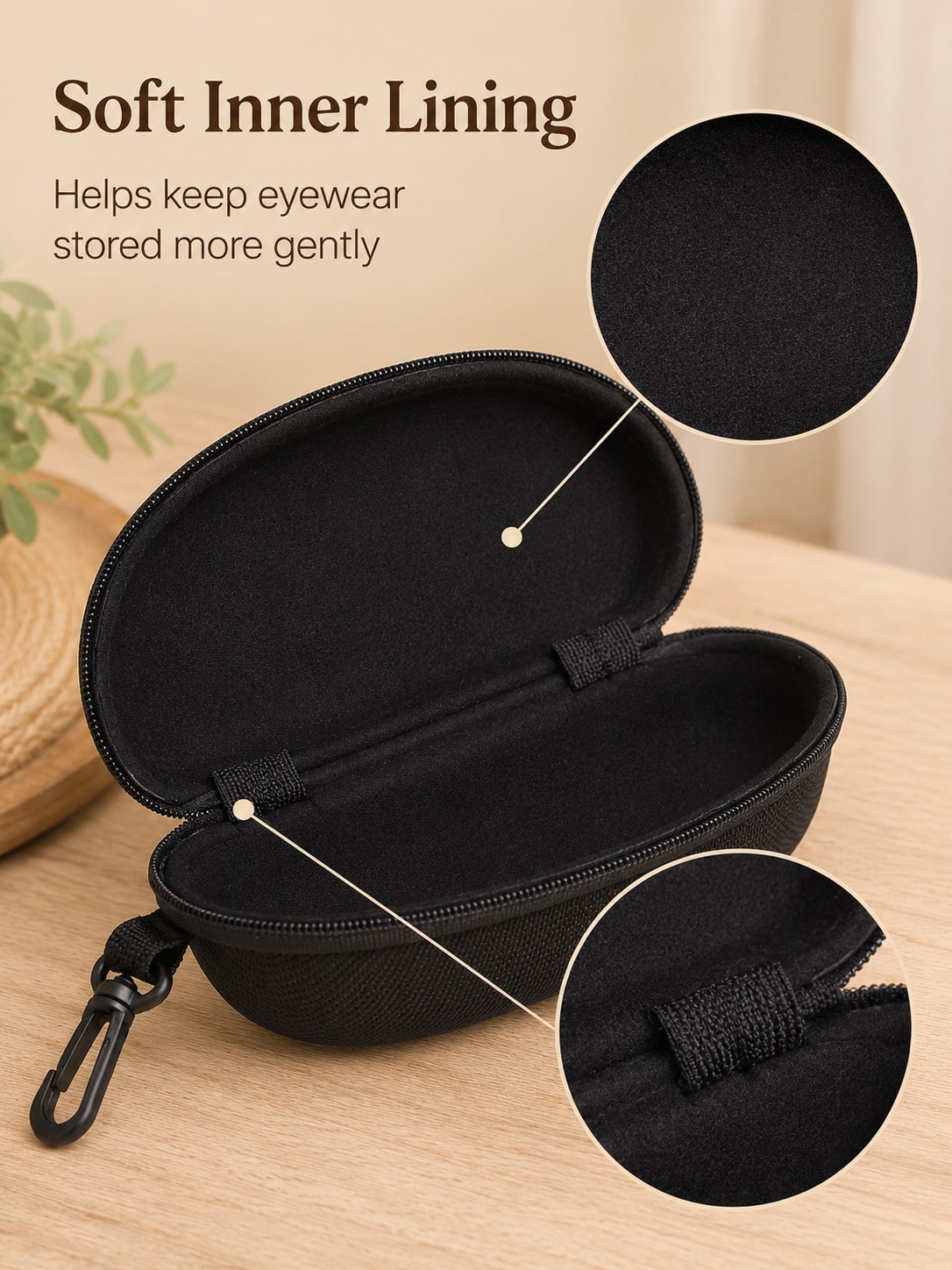 Hard Shell Eyeglass Case With Zipper