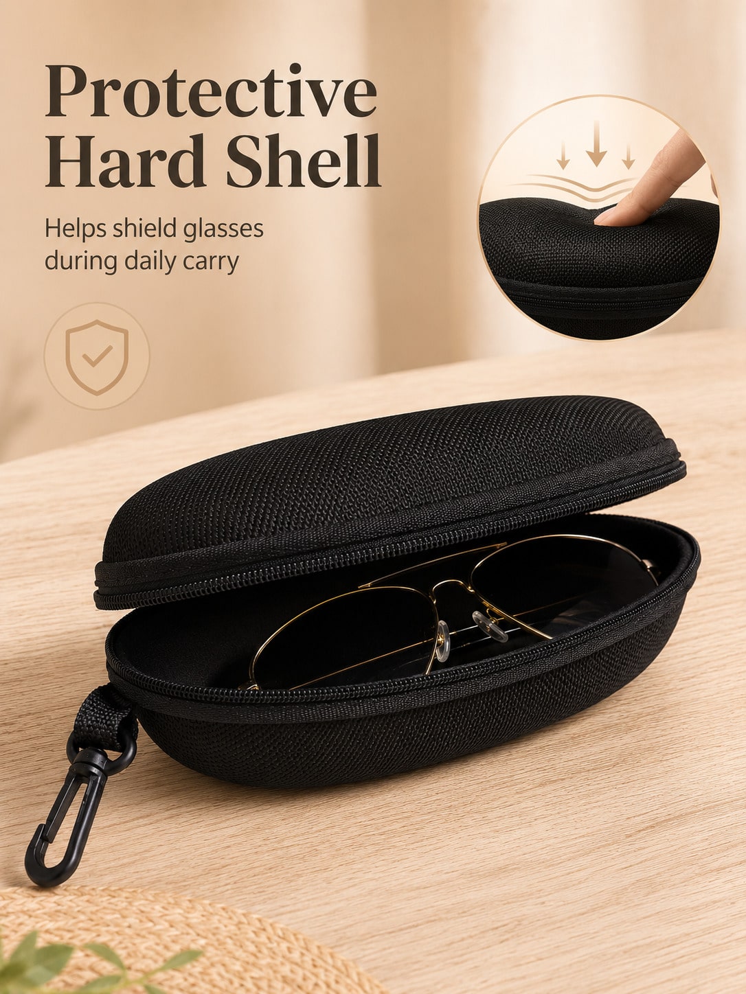 Hard Shell Eyeglass Case With Zipper