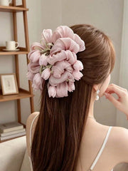 Oversized Bubble Gauze Tulip Flower Hair Claw Clip