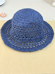 1pc Solid Color Hollow Out Handmade Straw Hat