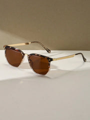 Vintage Square Leopard Print Sunglasses