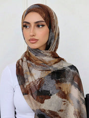 1PC Bohemian Style Brown Tie-Dye Print Headscarf