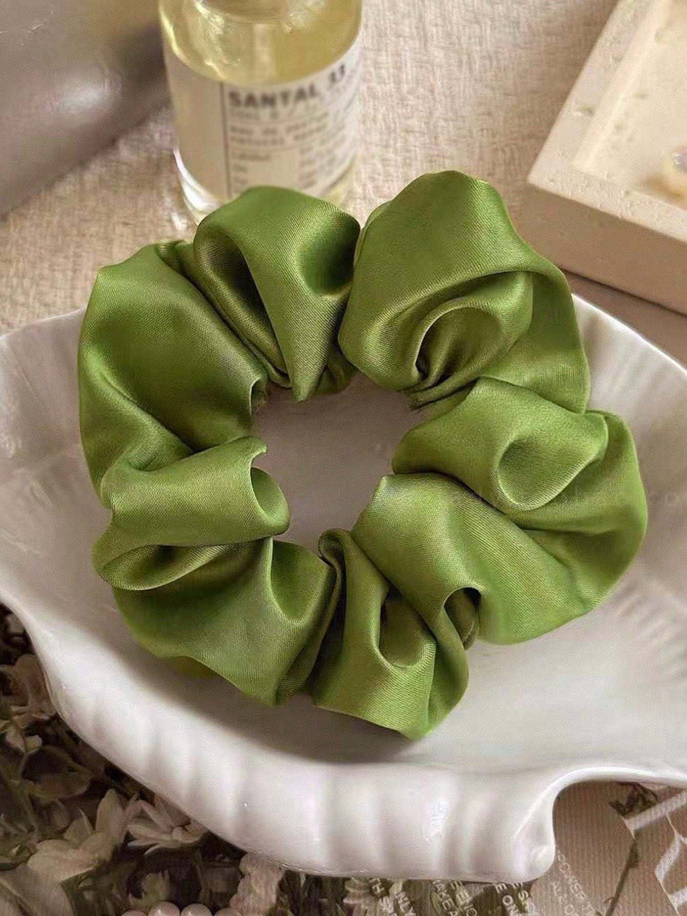 2Pcs Apple Green Large Scrunchies Premium Mesh Hair Ties