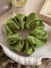 2Pcs Apple Green Large Scrunchies Premium Mesh Hair Ties