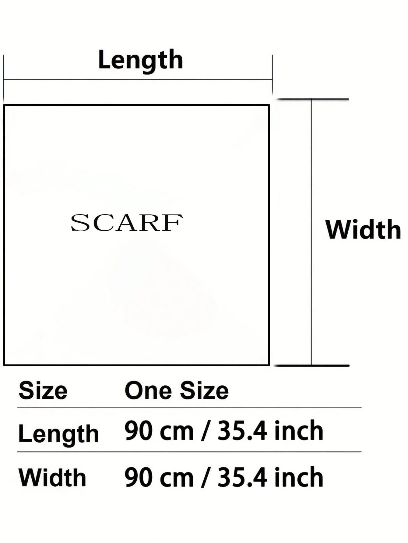 1pc Minimalist Printed Satin Square Scarf