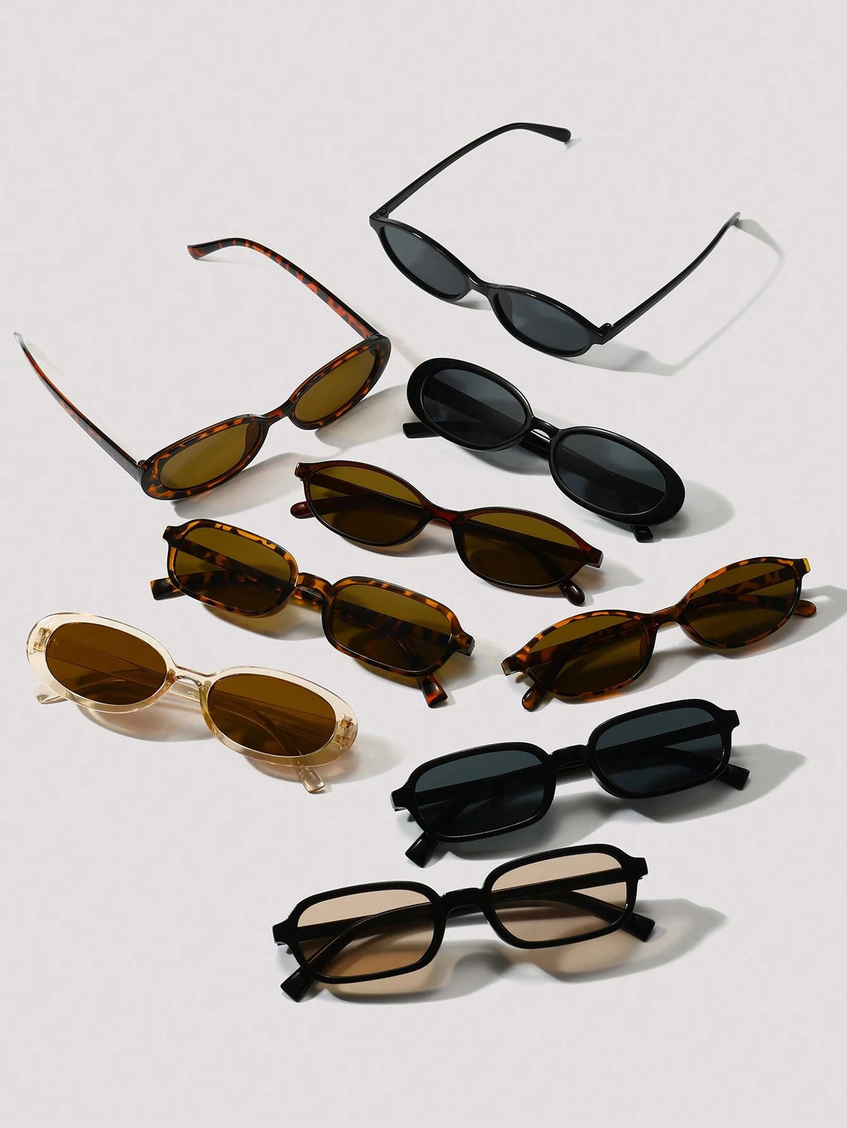 9pcs Casual Small Frame Sunglasses Set