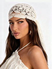 1pc Floral Lace Scarf Headscarf Set