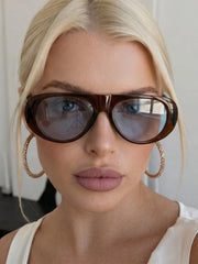 Oversized Translucent Frame Sunglasses