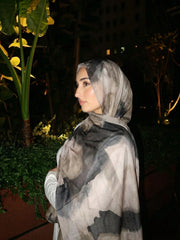 1pc Bohemian Style Watercolor Print Viscose Hijab
