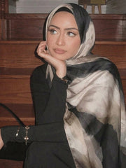 1pc Bohemian Style Watercolor Print Viscose Hijab