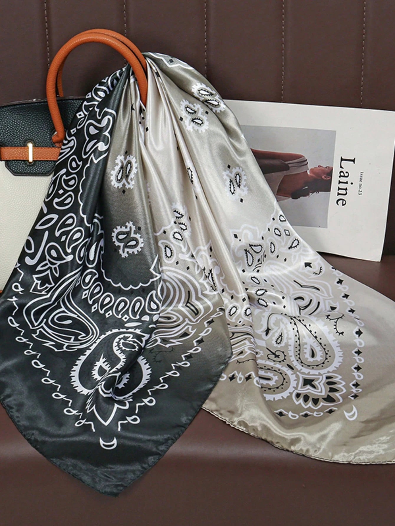 1pc Bohemian Style Paisley Dual-Color Printed Bandana