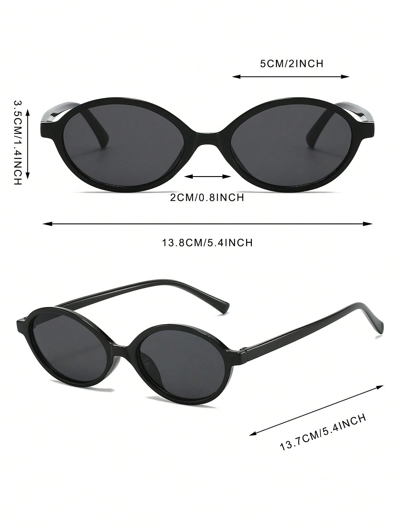 2pc Oval Retro Small Frame Sunglasses Set
