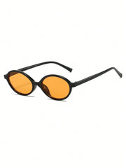2pc Oval Vintage Small Frame Sunglasses Set