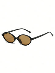 2pc Oval Vintage Small Frame Sunglasses Set