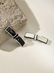 2pcs Bow Decor French Clip For Daily Casual Outing Wear Cute Hair Slide
