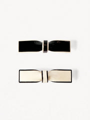 2pcs Bow Decor French Clip For Daily Casual Outing Wear Cute Hair Slide