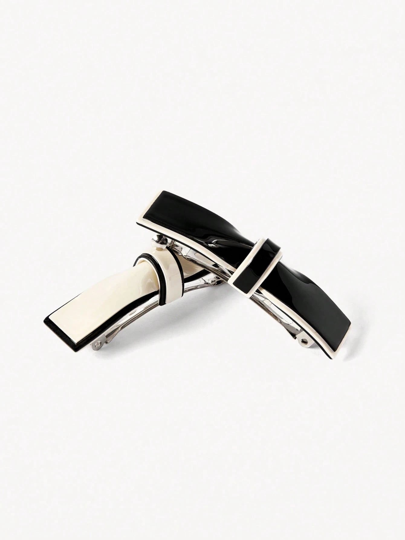 2pcs Bow Decor French Clip For Daily Casual Outing Wear Cute Hair Slide