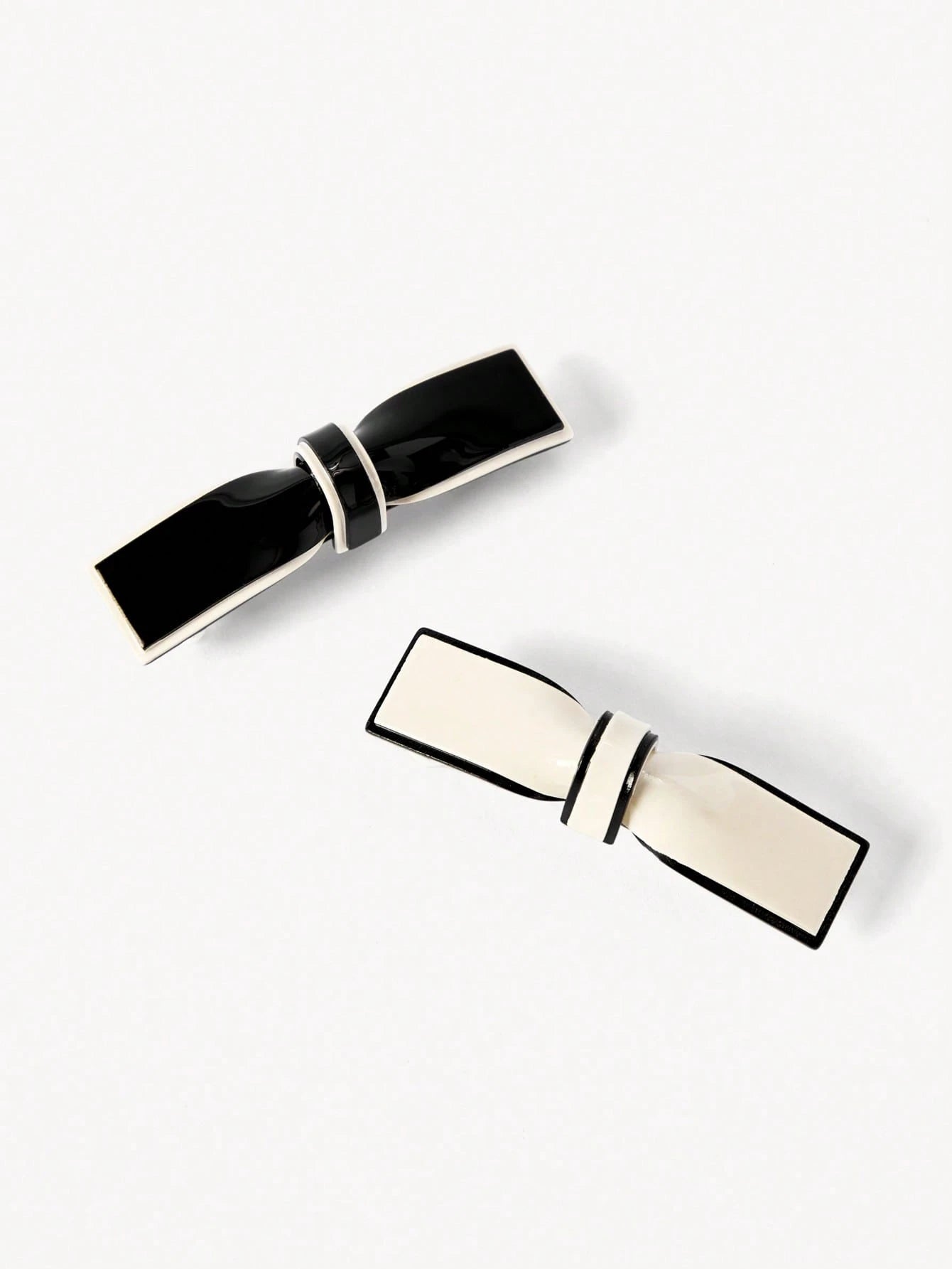 2pcs Bow Decor French Clip For Daily Casual Outing Wear Cute Hair Slide