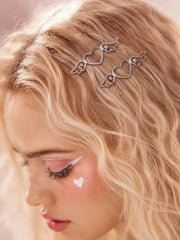 2pcs Cute Heart & Wing Decor Minimalist Hair Claw Clips - www.thetreasurebox.me