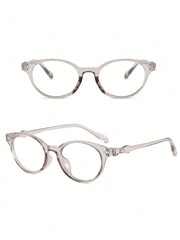 Oval Grey Non-Prescription Glasses