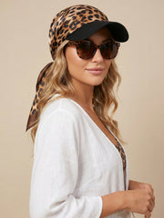 1pc Leopard Print Satin Headscarf Hat