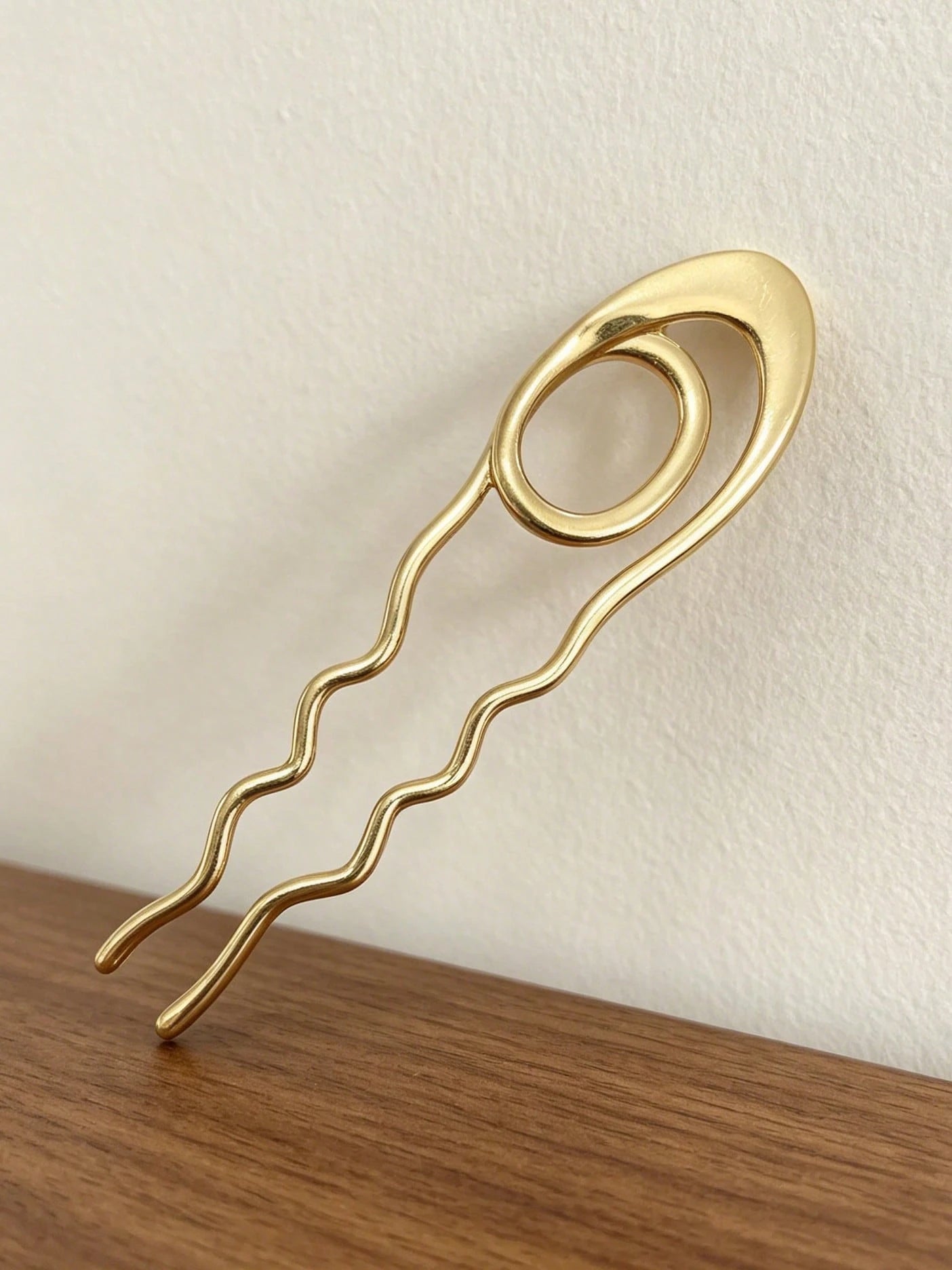 Minimalist Geometric Wave Metal U-Shaped Hair Stick Bun Holder