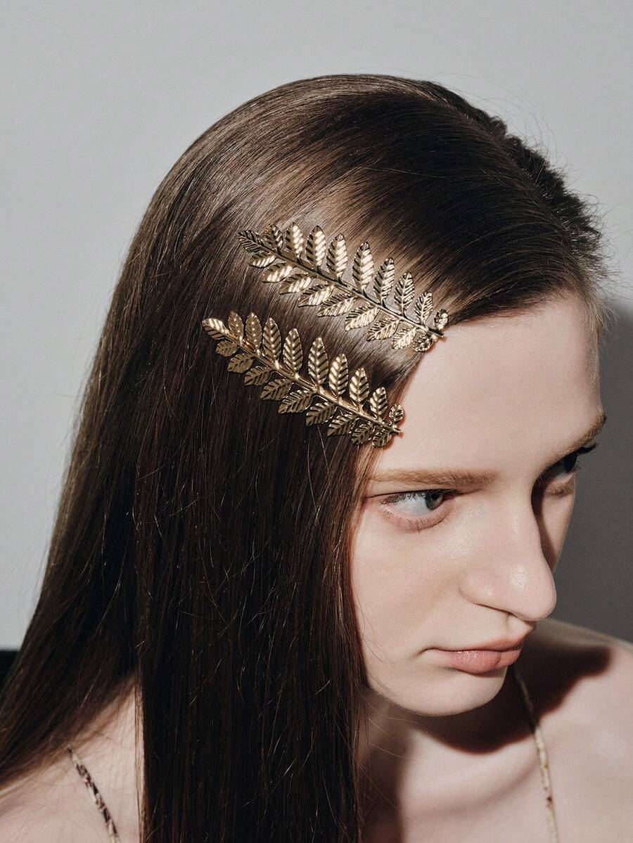 2pcs Metal Leaf Side Clips - www.thetreasurebox.me