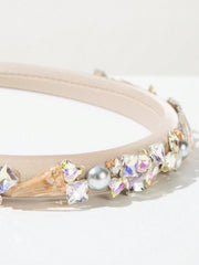 European Pearl Gemstone Thin Rim Headband