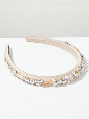 European Pearl Gemstone Thin Rim Headband