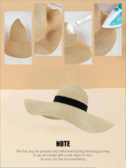 1pc Wide Brim Straw Hat