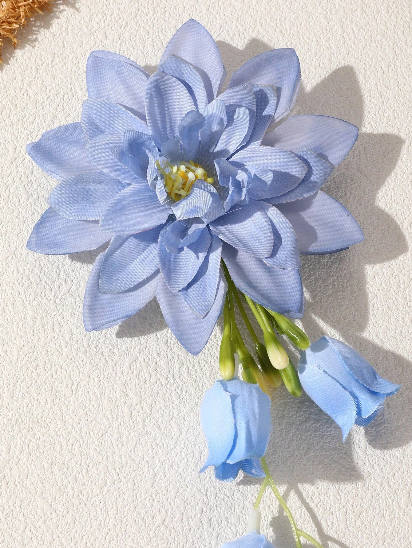 1pc/2pcs Elegant Pink & Blue Bohemian Style Artificial Lily And Lily Of The Valley Tassel Hair Clip - www.thetreasurebox.me