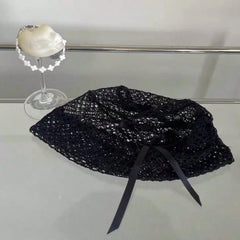 1pc Lace Mesh Hollow Out Loose Knit Hat