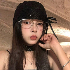 1pc Lace Mesh Hollow Out Loose Knit Hat