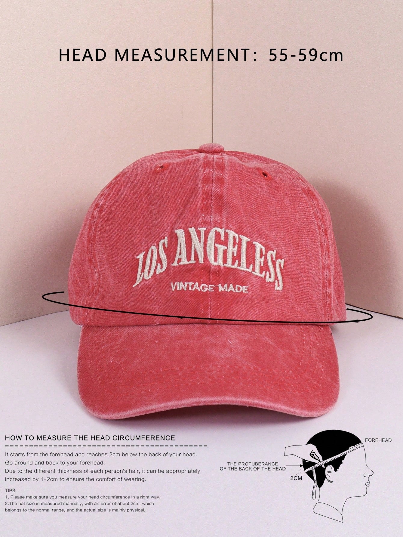 1pc Washed Blue Letter Los Angeles Vintage Baseball Cap