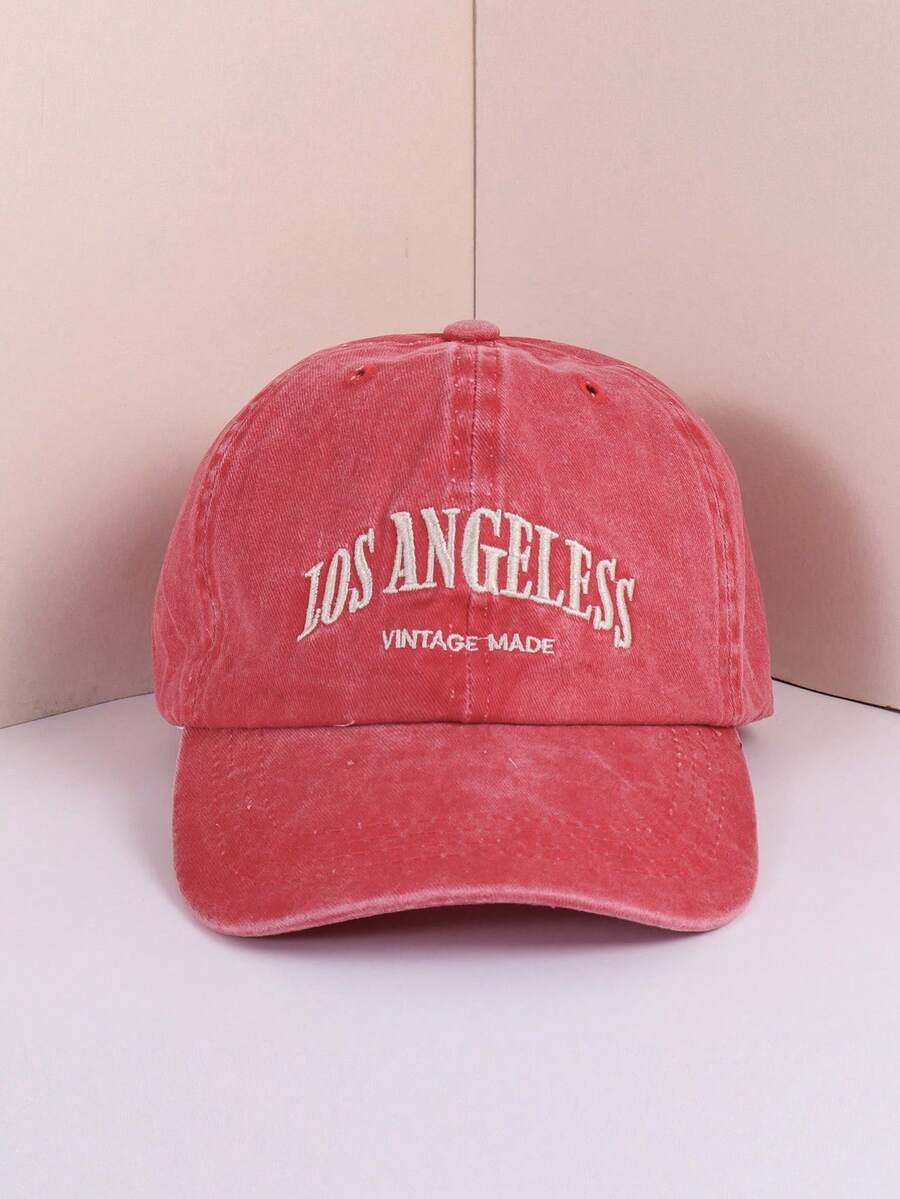 1pc Washed Blue Letter Los Angeles Vintage Baseball Cap