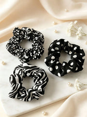 5Pcs Vintage Leopard Zebra Print Scrunchies Set