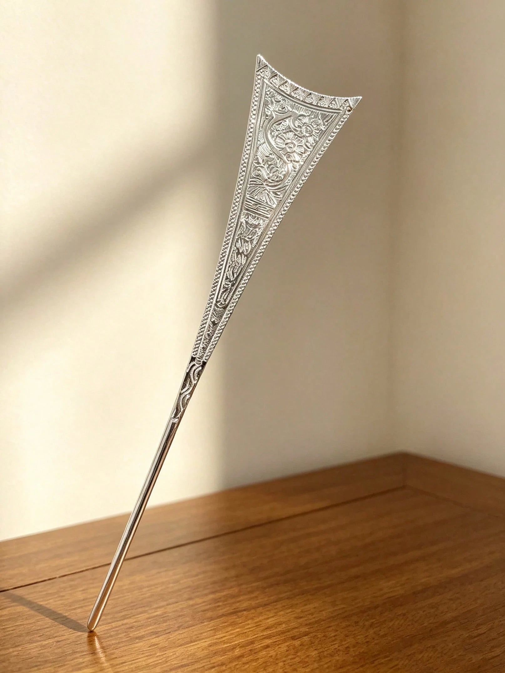 Vintage Embossed Floral Metal Long Hair Stick