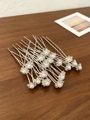 20pc Rhinestone Pearl Flower Hair Pins