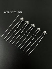 20pc Rhinestone Pearl Flower Hair Pins