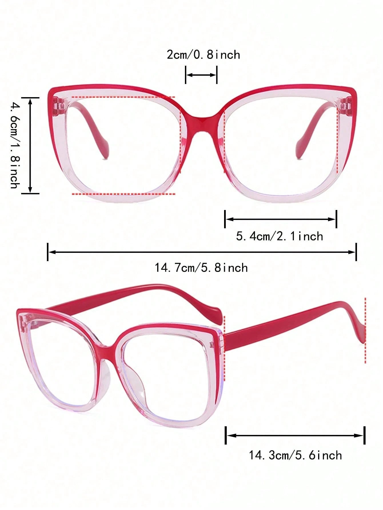 Oversized Cat Eye Clear Lens Glasses