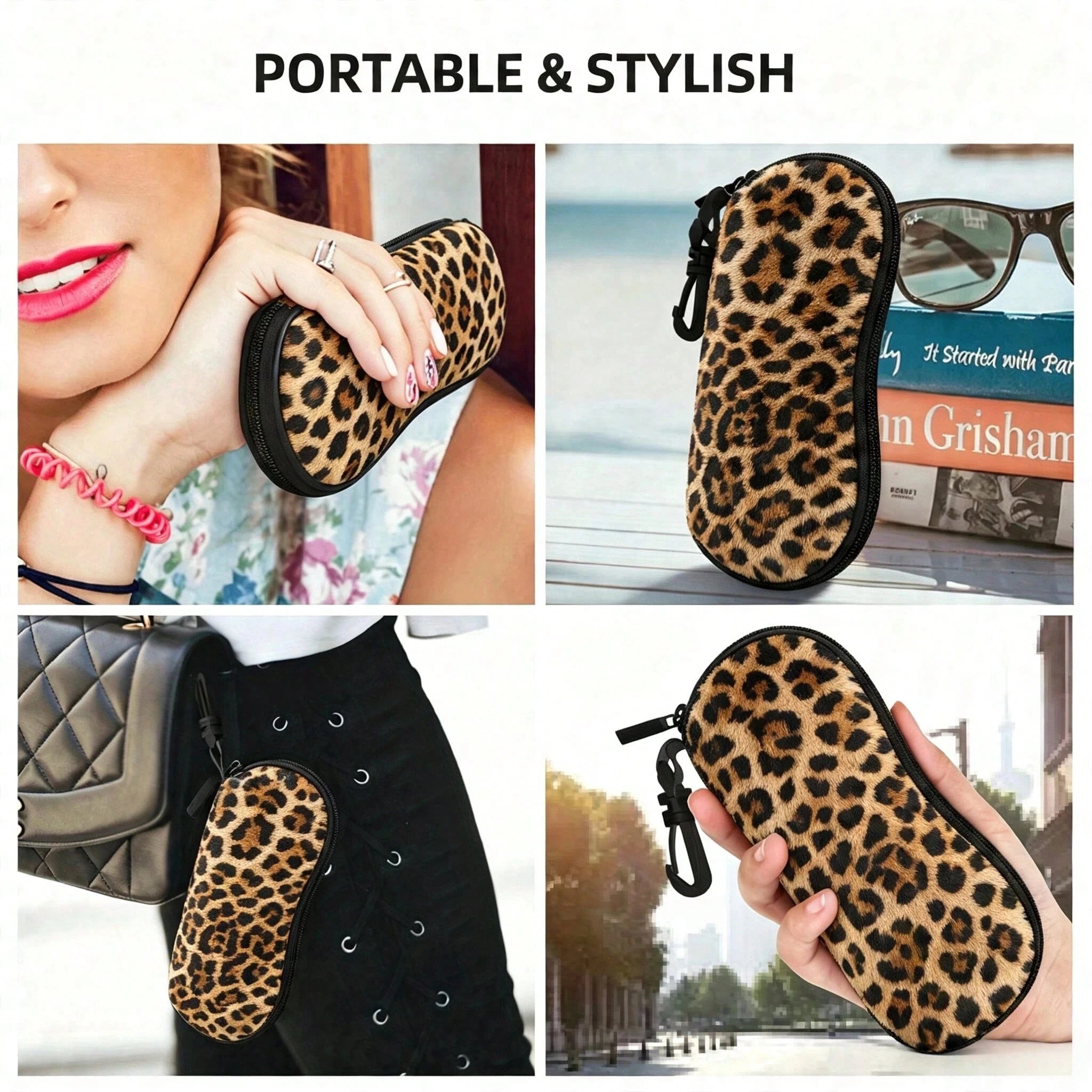 1pc Leopard Print Soft Glasses Case