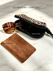 1pc Leopard Print Soft Glasses Case