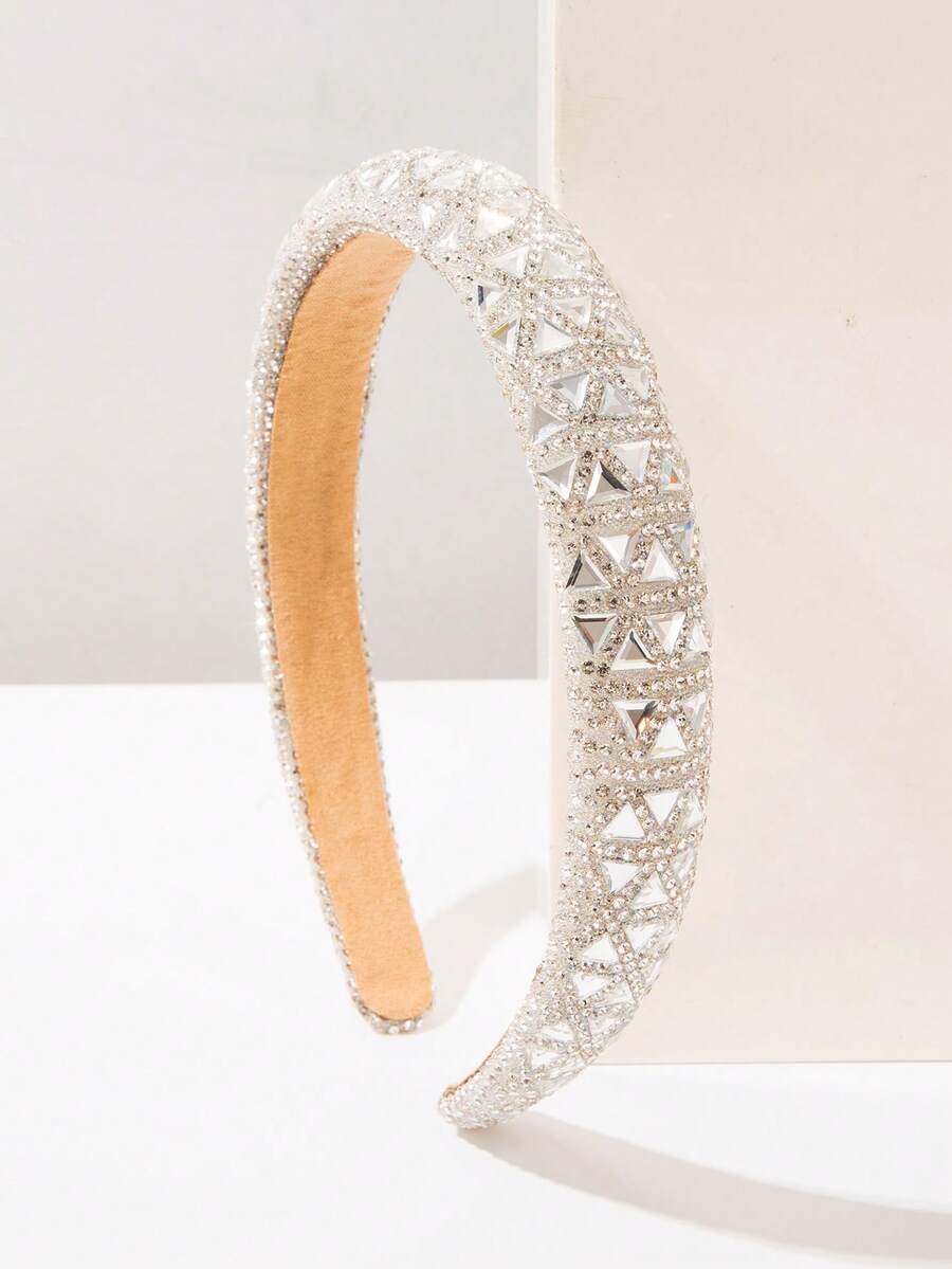 1pc Geometric Pattern Rhinestone Wide Headband