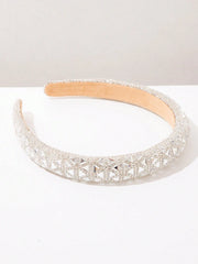 1pc Geometric Pattern Rhinestone Wide Headband