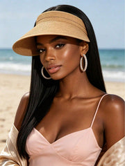1pc Solid Color Straw Sun Hat