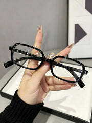 Casual Rectangular Frame Decorative Glasses