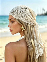 1pc Floral Lace Scarf Headscarf Set